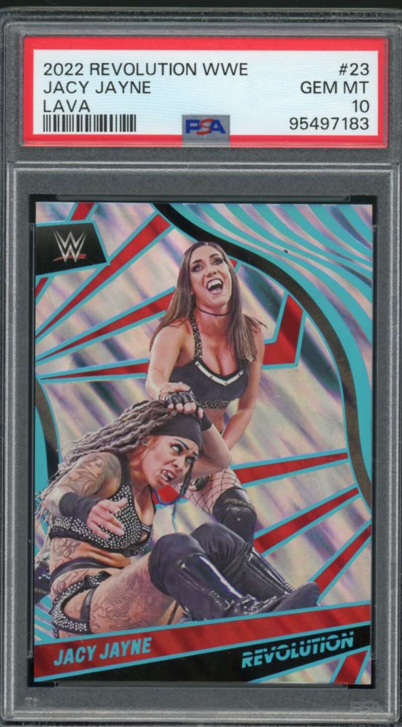 Jacy Jayne Rookie Card 2022-23 Revolution WWE Lava (7/10) (pop 2) #23 PSA 10 Image 1