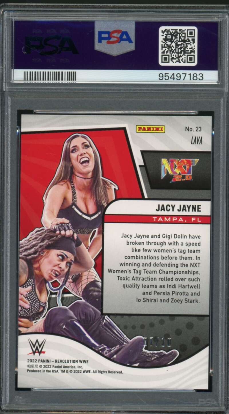 Jacy Jayne Rookie Card 2022-23 Revolution WWE Lava (7/10) (pop 2) #23 PSA 10 Image 2