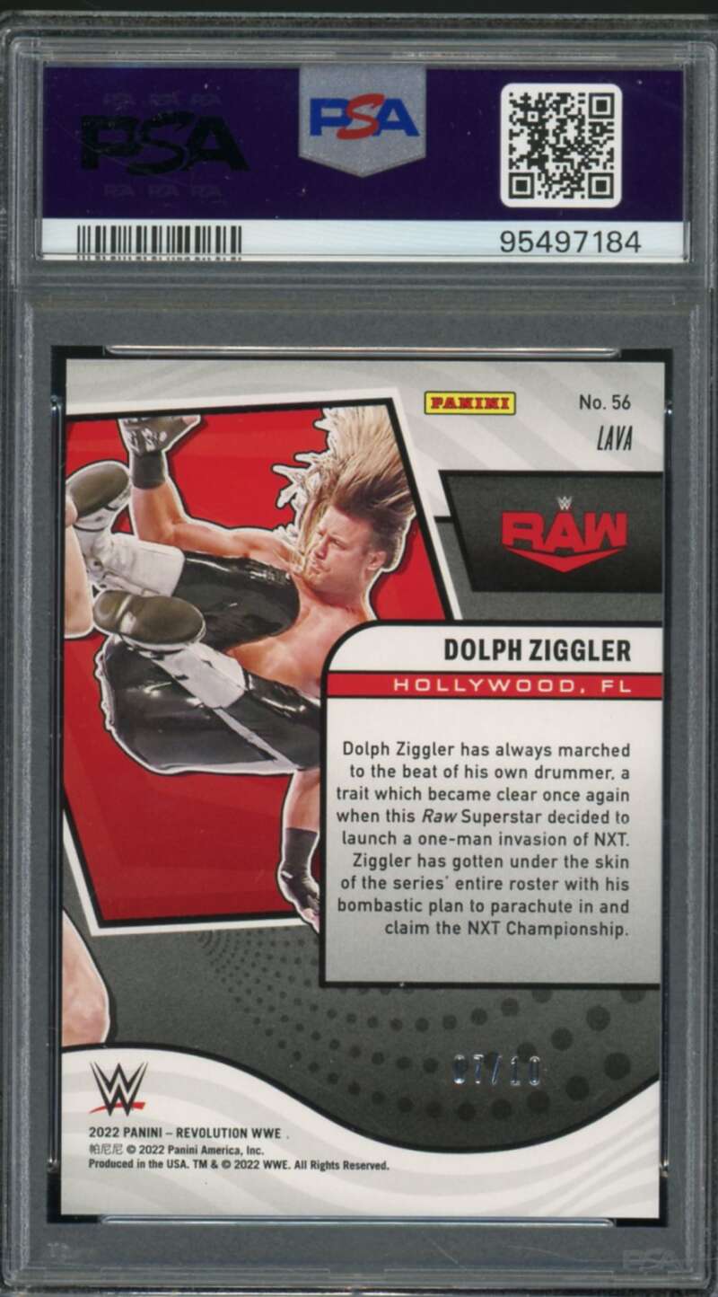 Dolph Ziggler Card 2022 Revolution WWE Lava (7/10) (pop 1) #56 PSA 9 Image 2