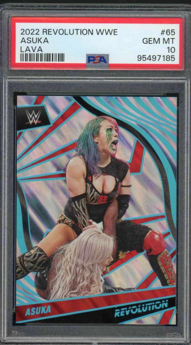 Asuka Card 2022 Revolution WWE Lava #65 (10/10) (pop 2) PSA 10 Image 1