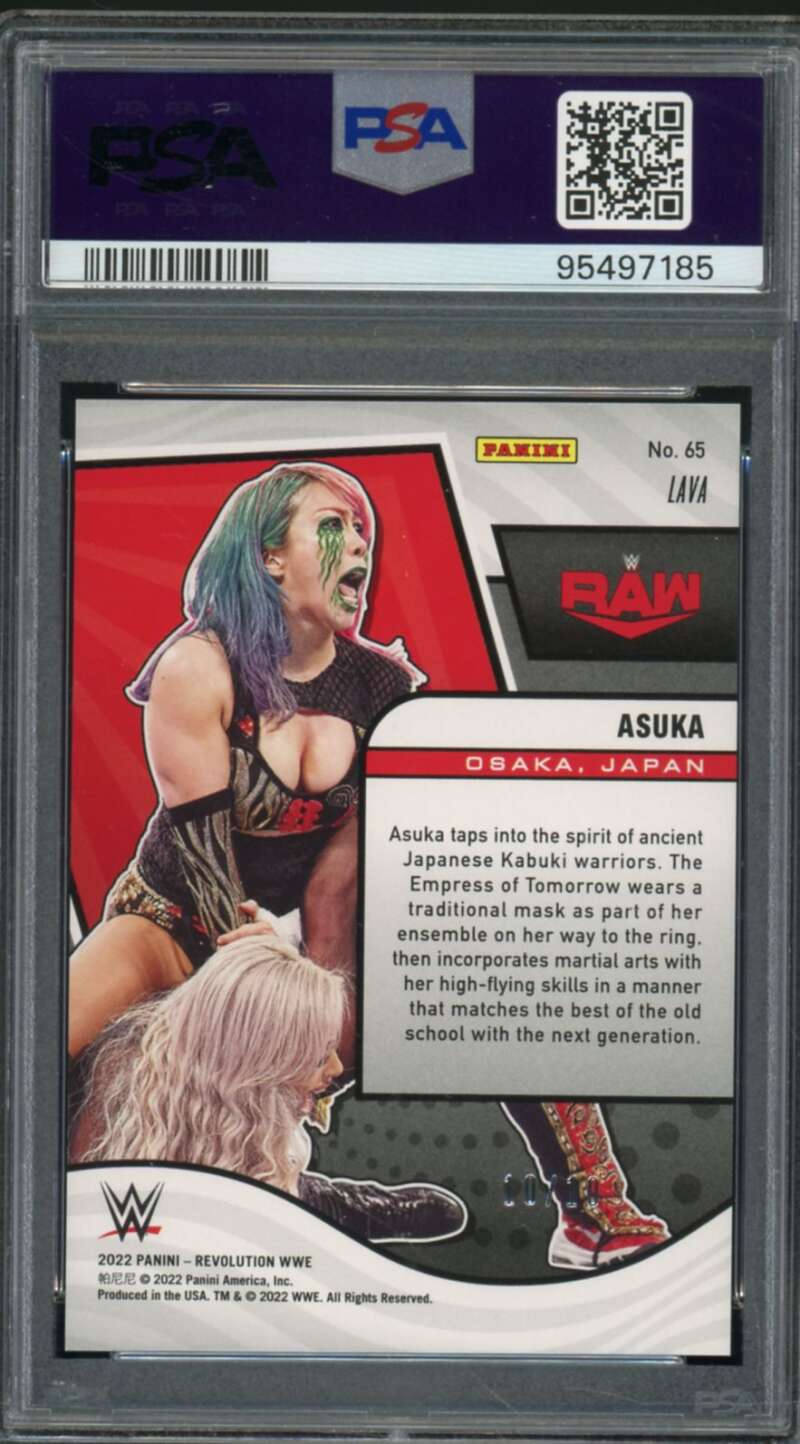 Asuka Card 2022 Revolution WWE Lava #65 (10/10) (pop 2) PSA 10 Image 2