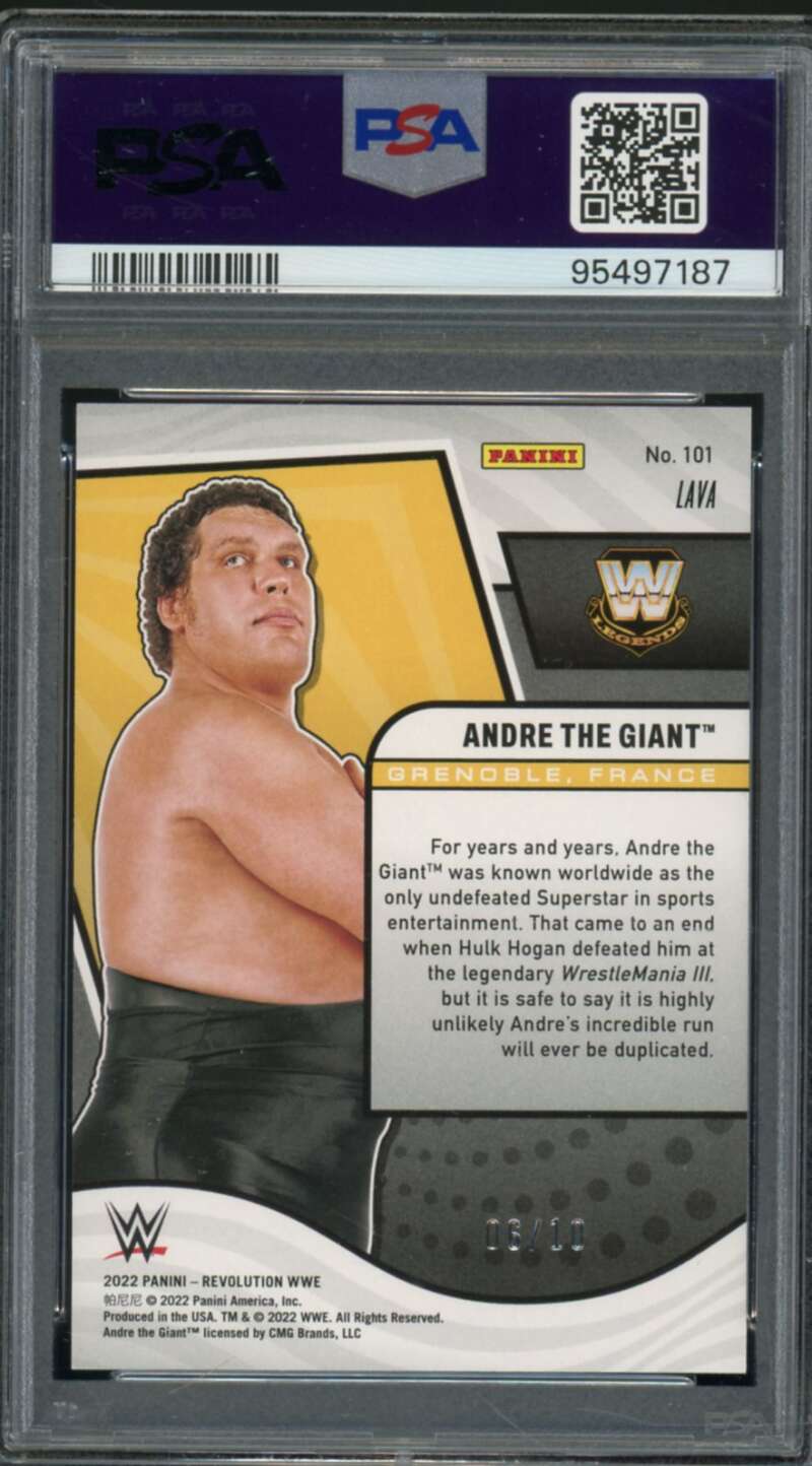 Andre The Giant Card 2022 Revolution WWE Lava (6/10) (pop 2) #101 PSA 9 Image 2