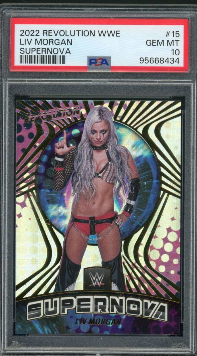 Liv Morgan Card 2022 Revolution WWE Supernova (pop 3) #15 PSA 10 Image 1