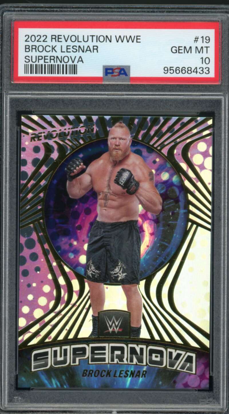 Brock Lesnar Card 2022 Revolution WWE Supernova (pop 1) #19 PSA 10 Image 1