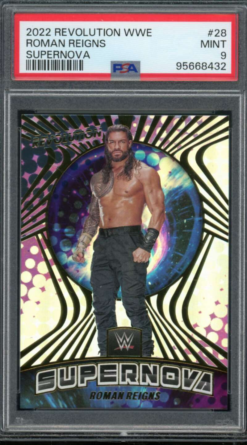 Roman Reigns Card 2022 Revolution WWE Supernova (pop 3) #28 PSA 9 Image 1