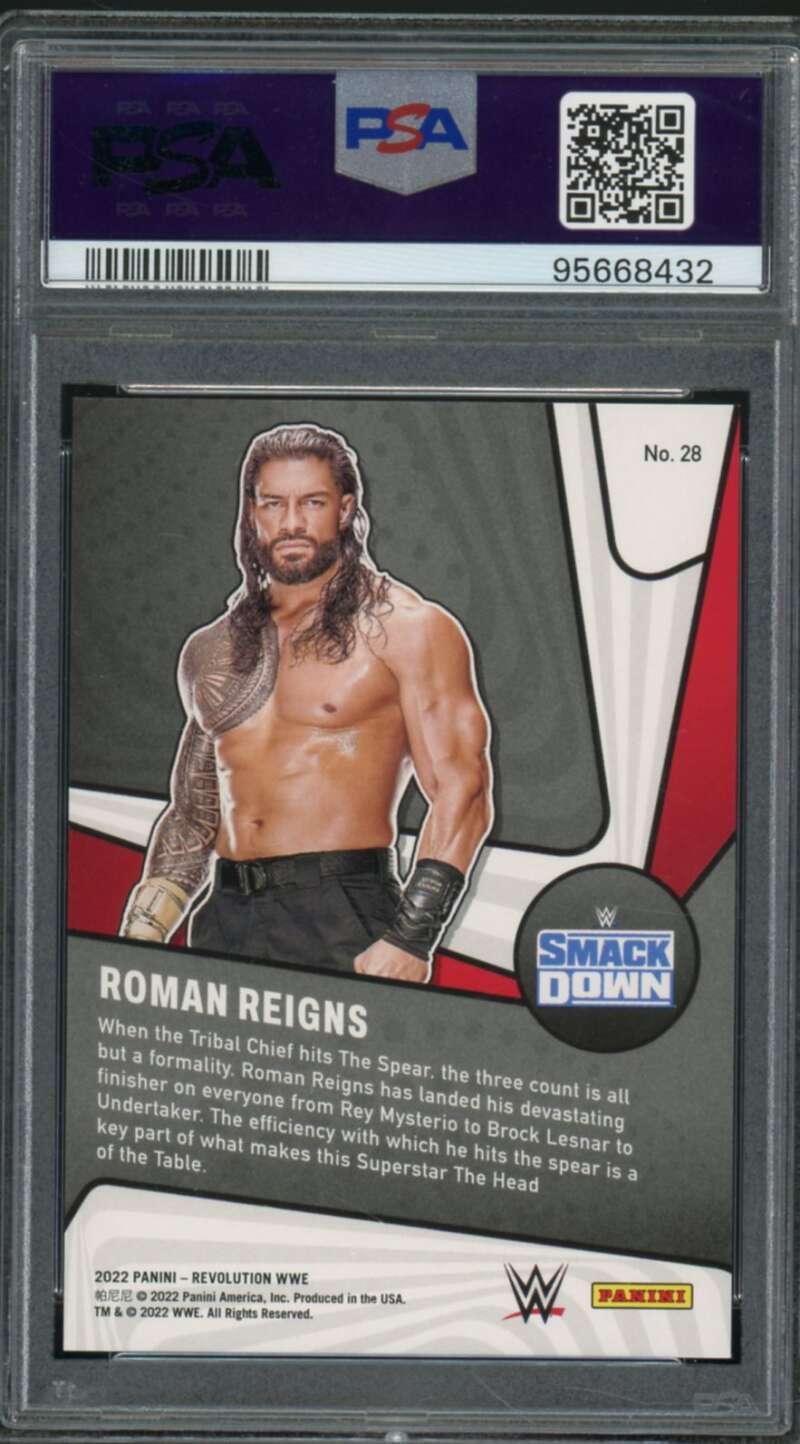 Roman Reigns Card 2022 Revolution WWE Supernova (pop 3) #28 PSA 9 Image 2