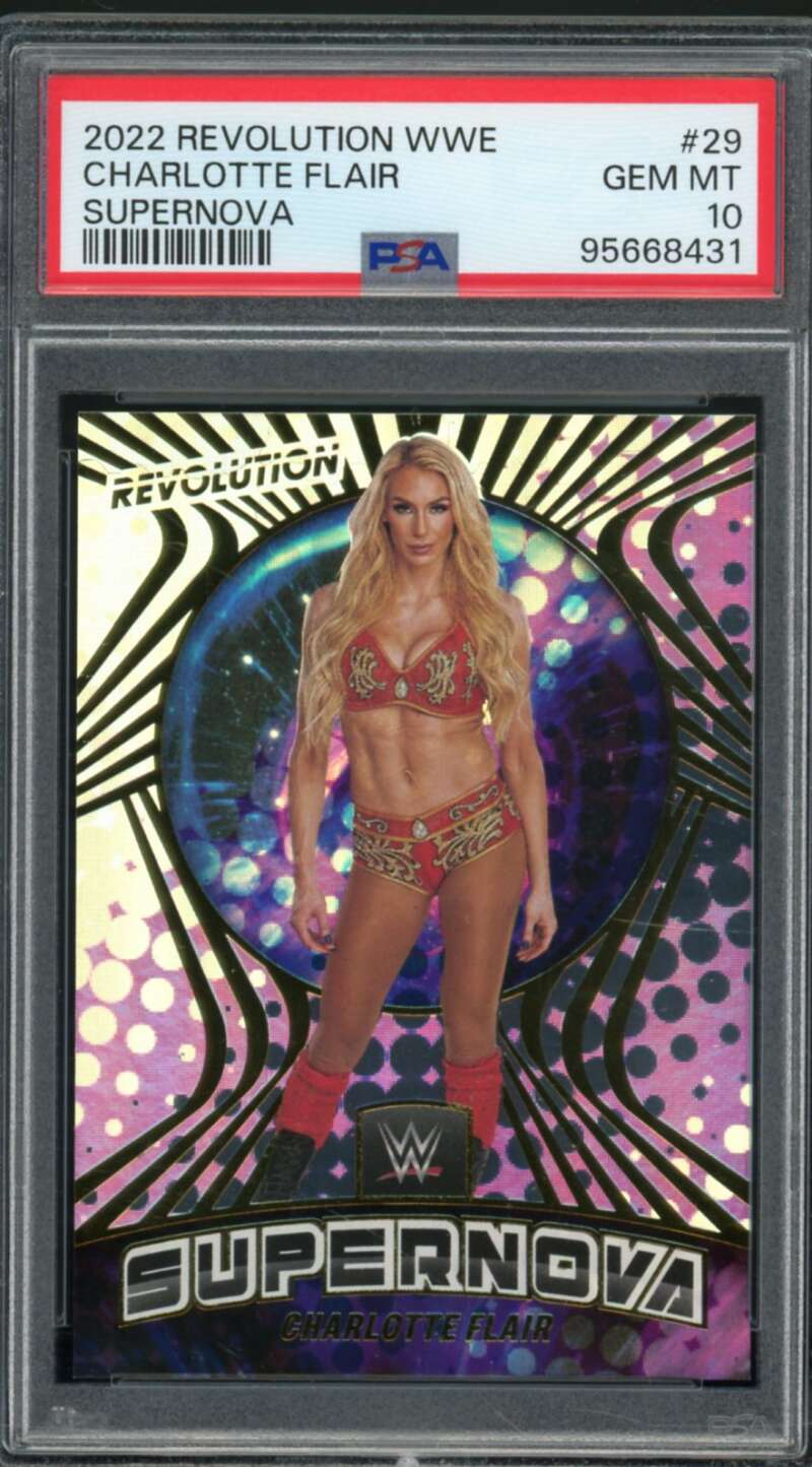 Charlotte Flair Card 2022 Panini Revolution WWE Supernova (pop 1) #29 PSA 10 Image 1