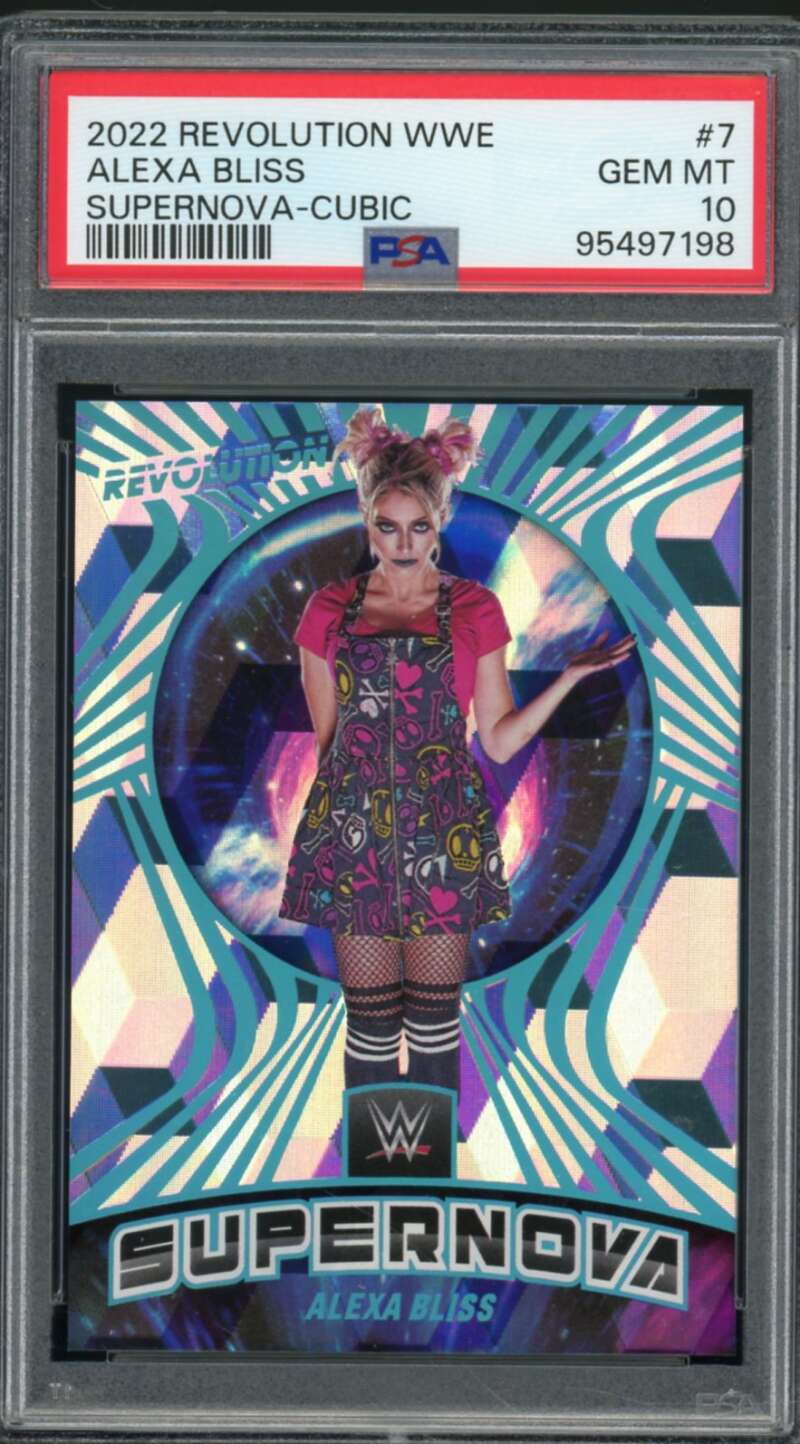 Alexa Bliss Card 2022 Revolution WWE Supernova Cubic (pop 2) #7 PSA 10 Image 1