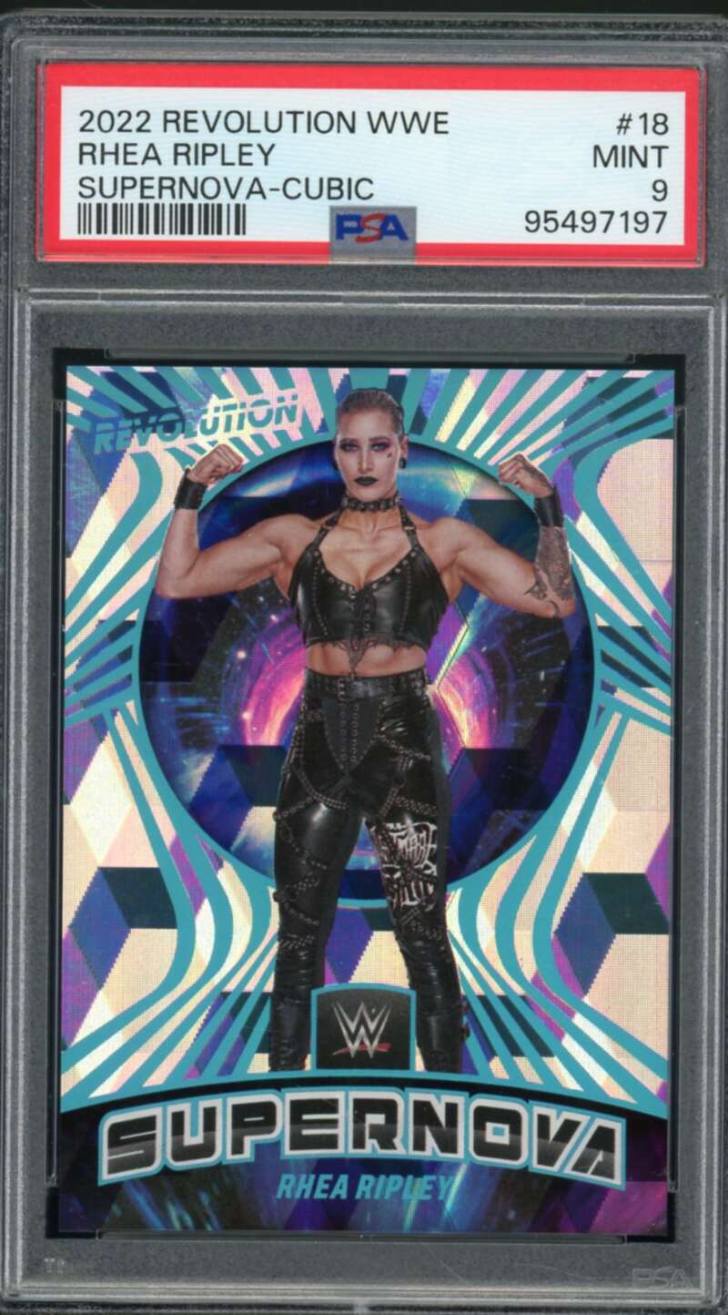 Rhea Ripley Card 2022 Revolution WWE Supernova Cubic (pop 1) #18 PSA 9 Image 1