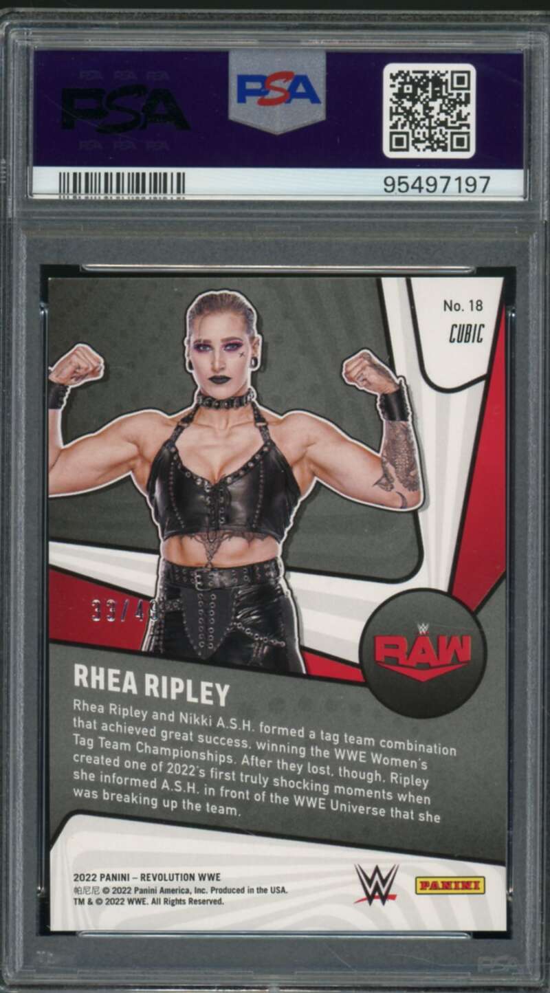 Rhea Ripley Card 2022 Revolution WWE Supernova Cubic (pop 1) #18 PSA 9 Image 2