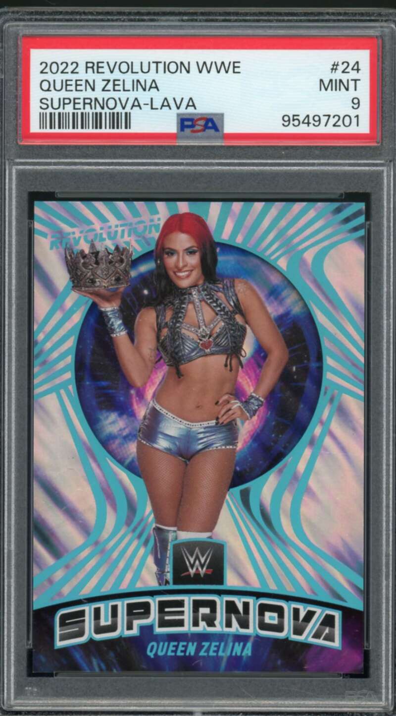 Queen Zelina Card 2022 Revolution WWE Supernova Lava (5/10) (pop 1) #24 PSA 9 Image 1