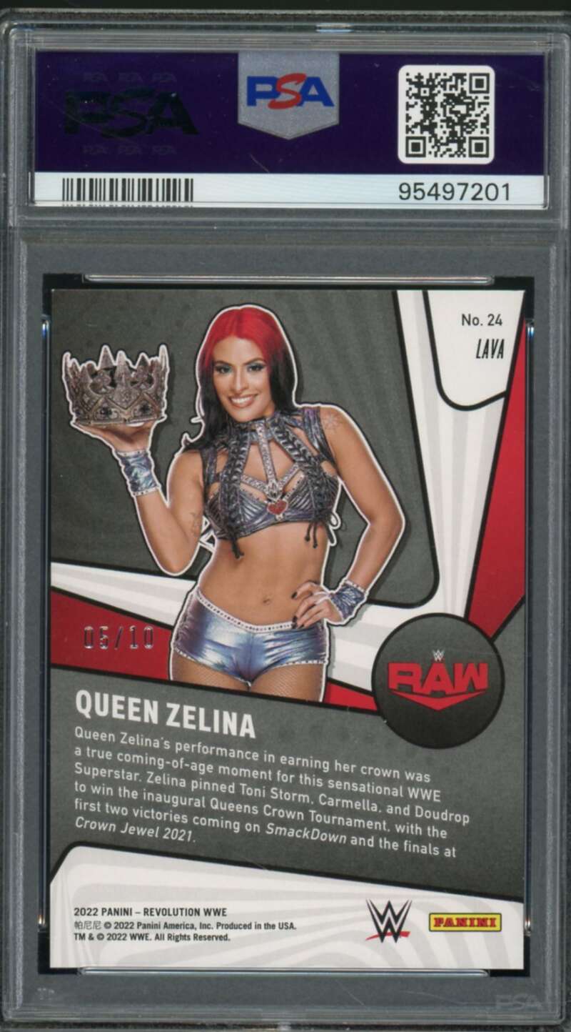 Queen Zelina Card 2022 Revolution WWE Supernova Lava (5/10) (pop 1) #24 PSA 9 Image 2