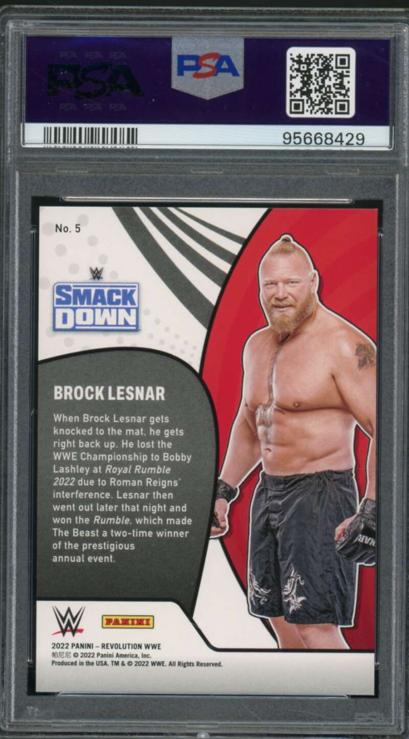 Brock Lesnar Card 2022 Revolution WWE Vortex (pop 2) #5 PSA 9 Image 2