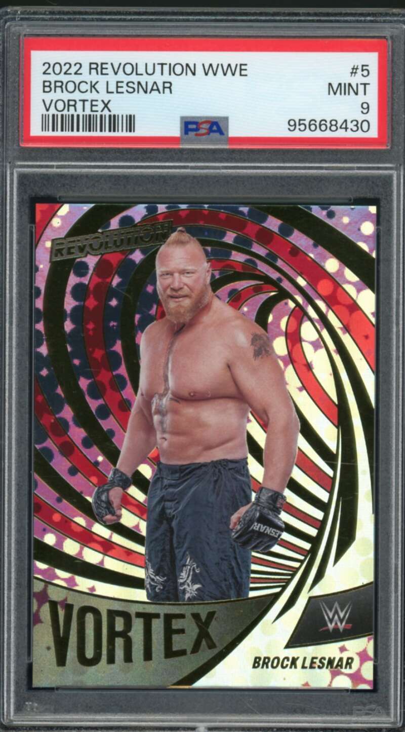 Brock Lesnar Card 2022 Revolution WWE Vortex (pop 2) #5 PSA 9 Image 1