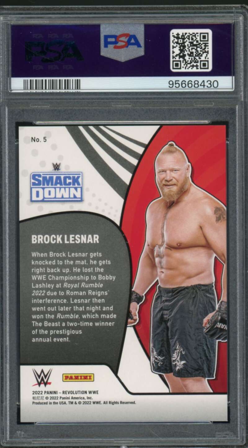 Brock Lesnar Card 2022 Revolution WWE Vortex (pop 2) #5 PSA 9 Image 2