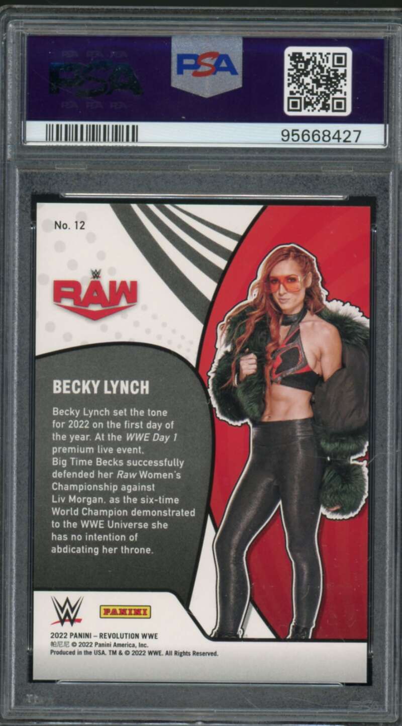 Becky Lynch Card 2022 Revolution WWE Vortex (pop 2) #12 PSA 10 Image 2