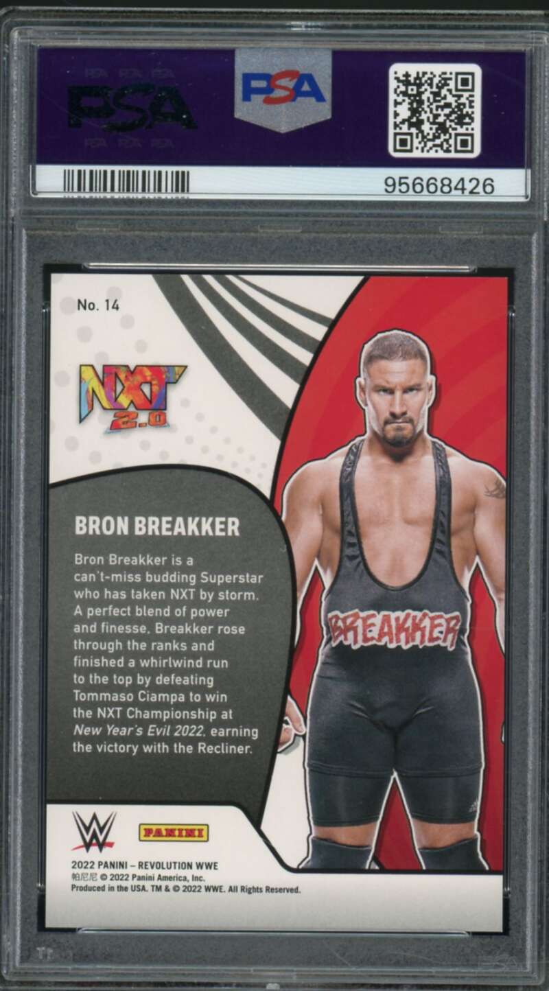 Bron Breakker Card 2022 Revolution WWE Vortex (pop 2) #14 PSA 9 Image 2