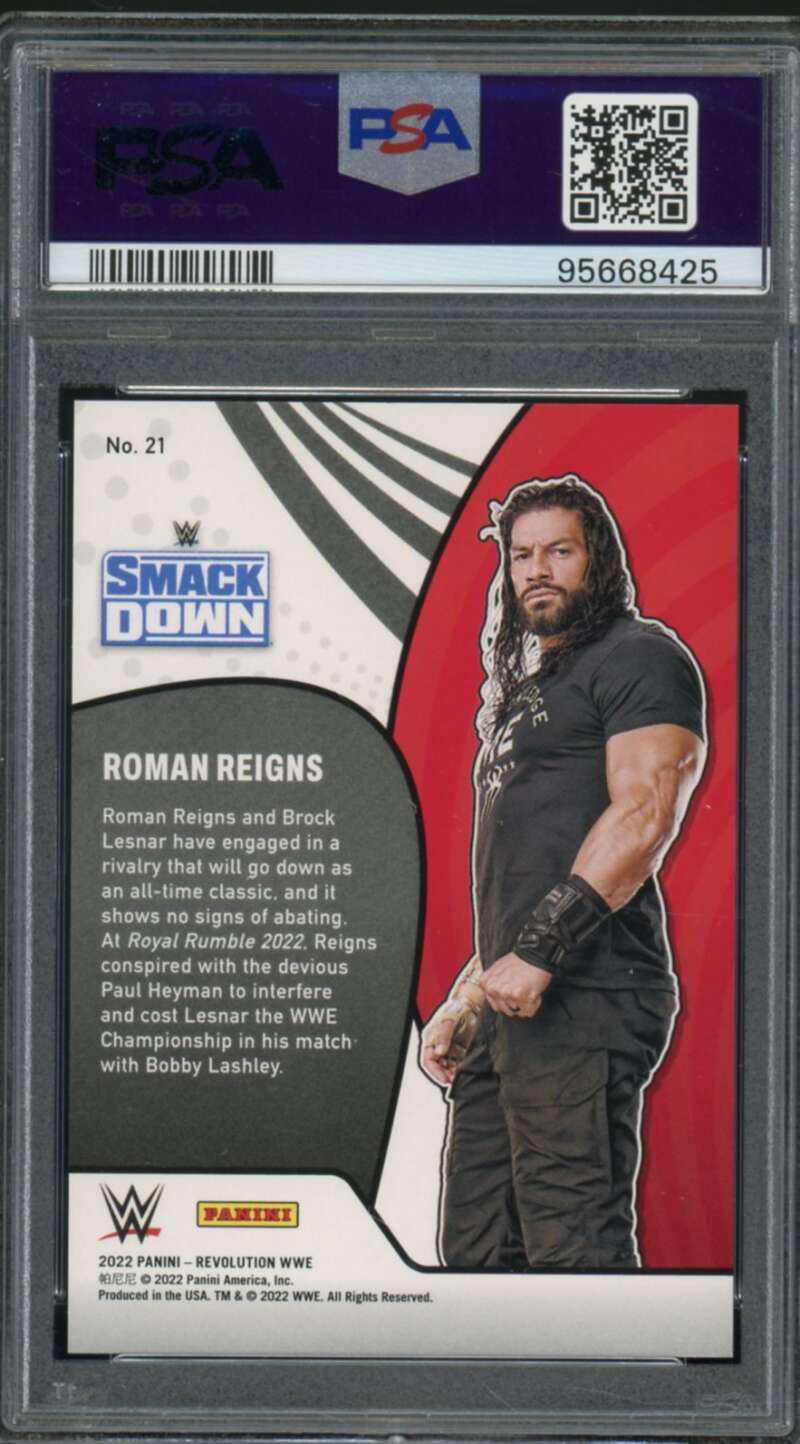 Roman Reigns Card 2022 Revolution WWE Vortex (pop 2) #21 PSA 10 Image 2