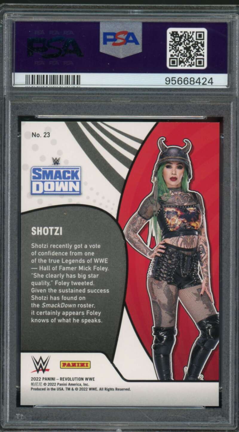 Shotzi Card 2022 Revolution WWE Vortex (pop 1) #23 PSA 9 Image 2