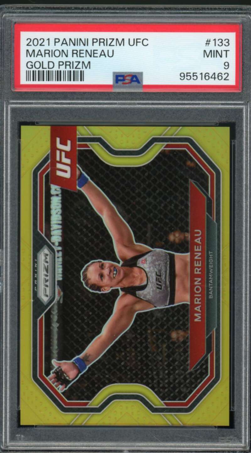 Marion Reneau Card 2021 Panini Prizm UFC Gold Prizm (7/10) (pop 2) #133 PSA 9 Image 1