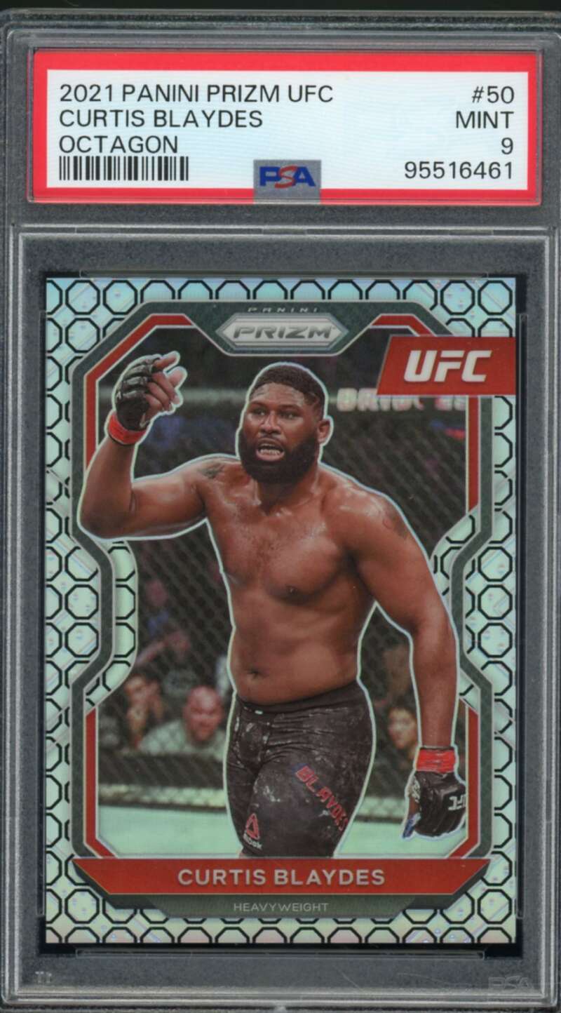 Curtis Blaydes Card 2021 Panini Prizm UFC Octagon (6/8) (pop 1) #50 PSA 9 Image 1