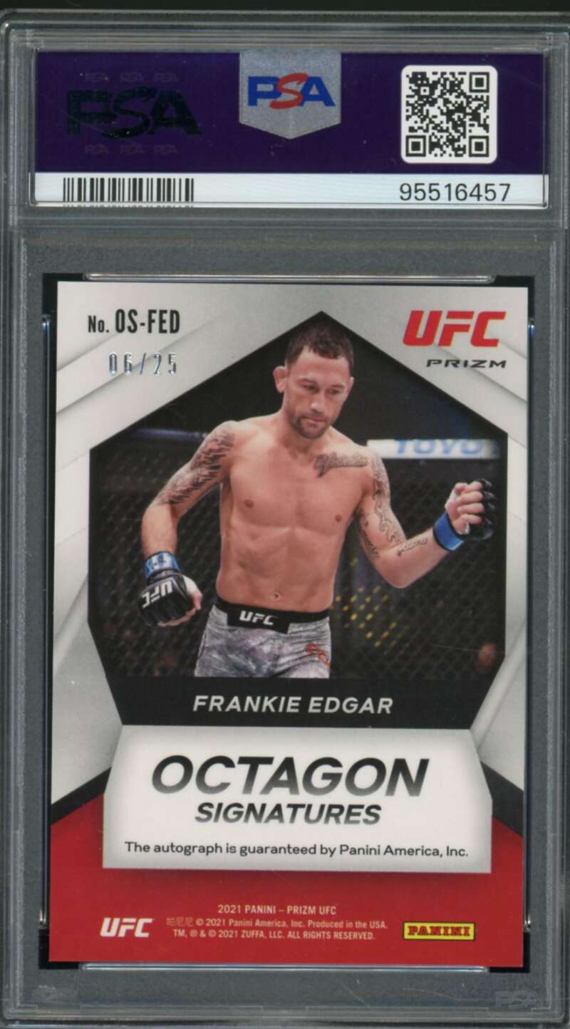 Frankie Edgar 2021 Panini Prizm UFC Octagon Sig Mojo Prizm (6/25) #Osfed PSA 10 Image 2