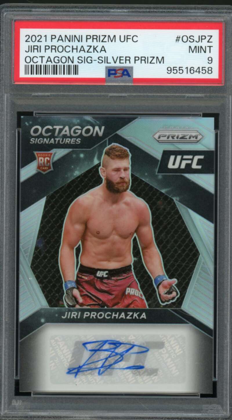 Jiri Prochazka Rookie 2021 Prizm Octagon Sig Silver Prizm (pop 7) #OSJPZ PSA 9 Image 1