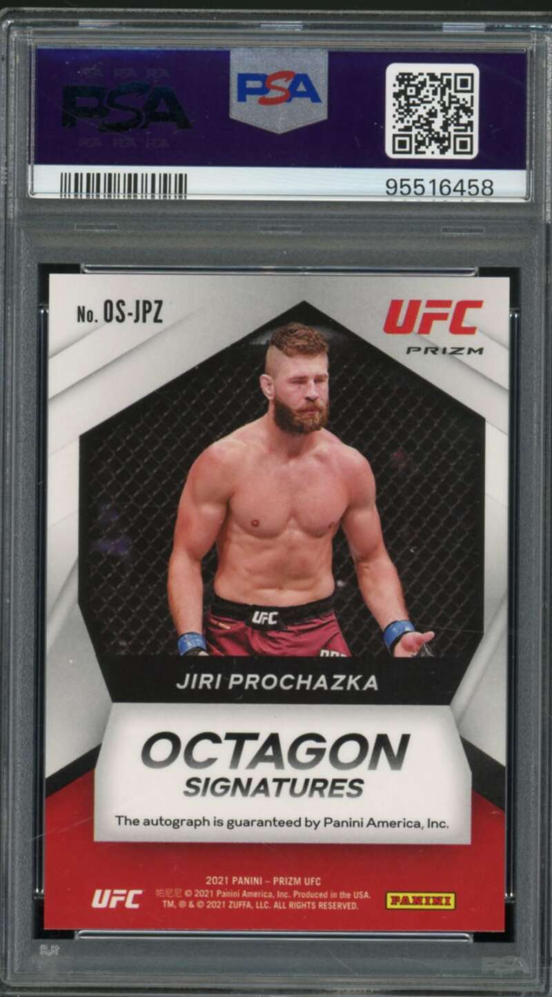 Jiri Prochazka Rookie 2021 Prizm Octagon Sig Silver Prizm (pop 7) #OSJPZ PSA 9 Image 2