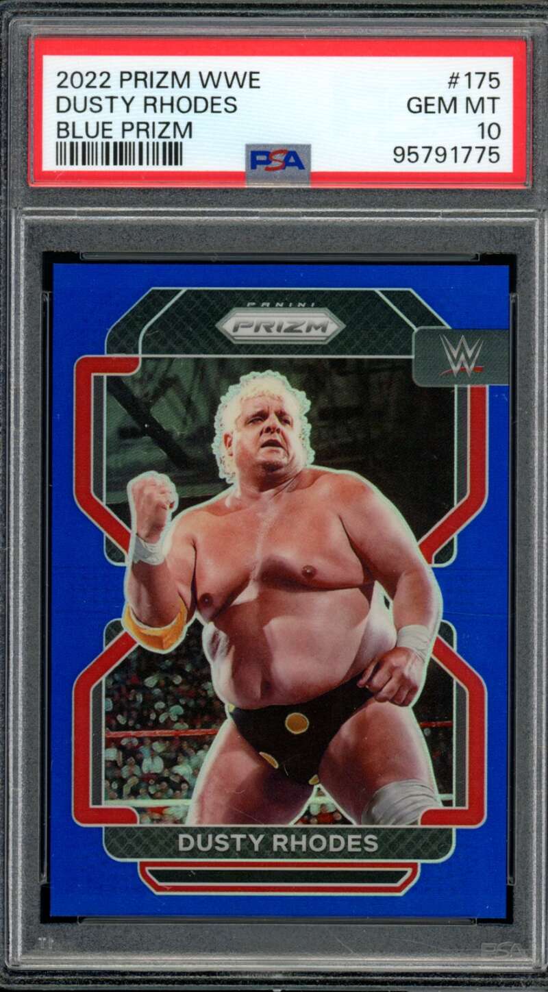 Dusty Rhodes Card 2022 Prizm WWE Blue Prizm (pop 3) #175 PSA 10 Image 1