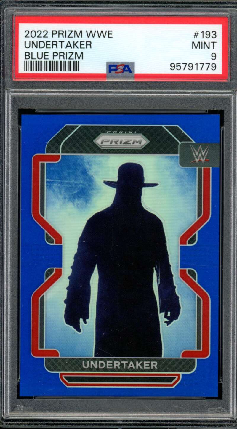 Undertaker Card 2022 Prizm WWE Blue Prizm (pop 10) #193 PSA 9 Image 1