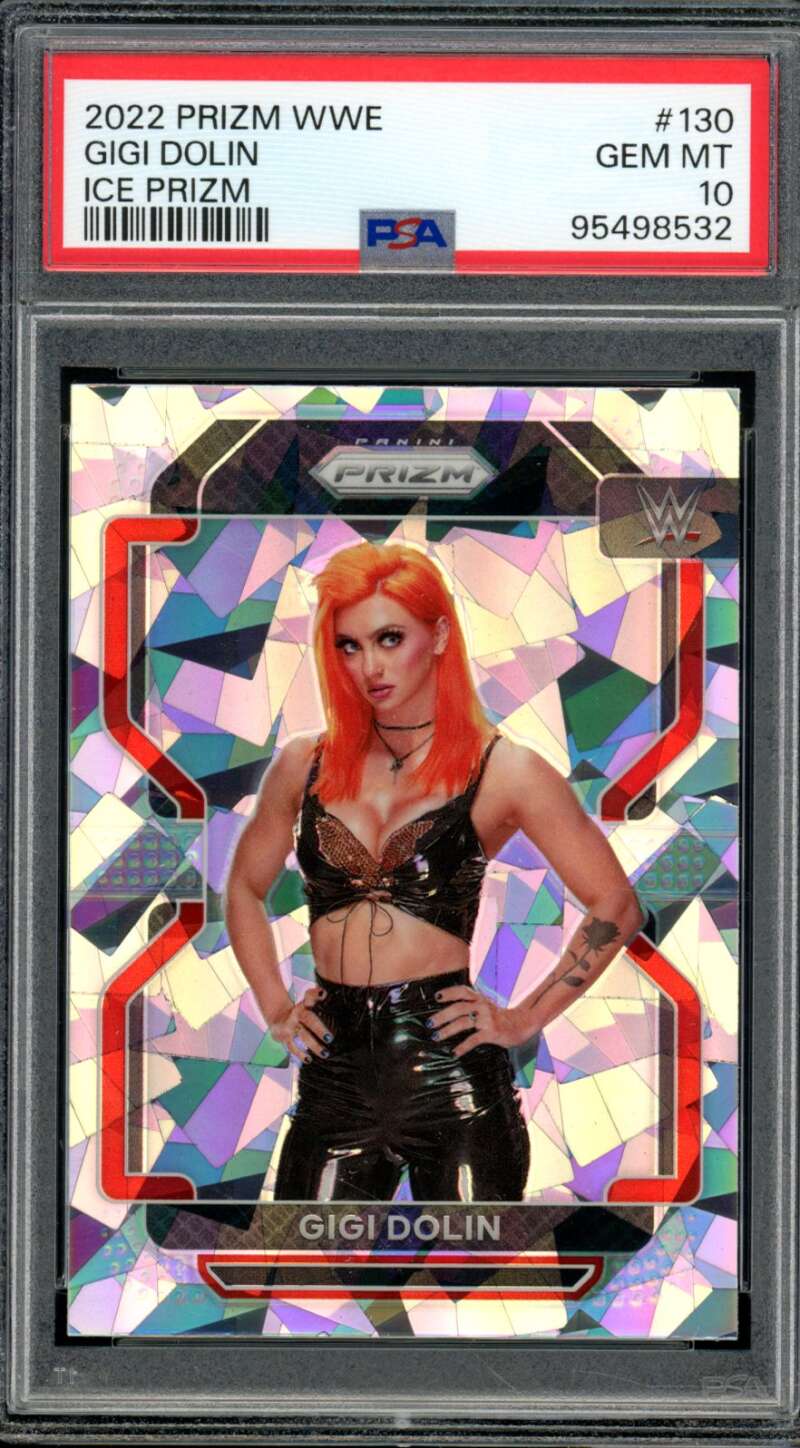 Gigi Dolin Card 2022 Prizm WWE Ice Prizm (pop 2) #130 PSA 10 Image 1