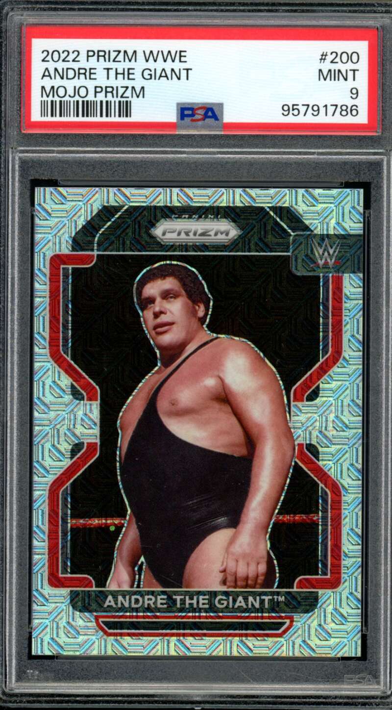 Andre The Giant Card 2022 Prizm WWE Mojo Prizm (12/25) (pop 5) #200 PSA 9 Image 1