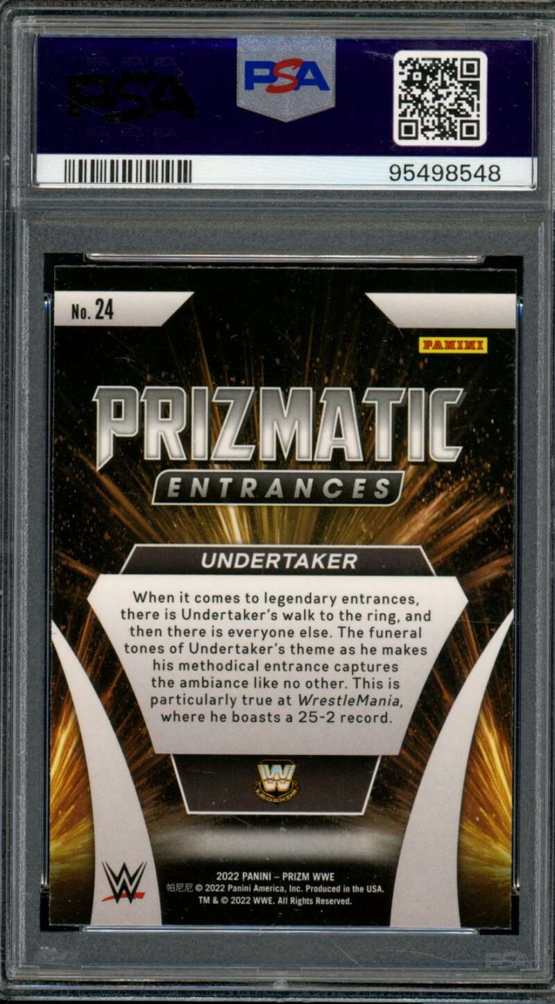 Undertaker Card 2022 Prizm WWE Prizmatic Entrances (pop 4) #24 PSA 10 Image 2