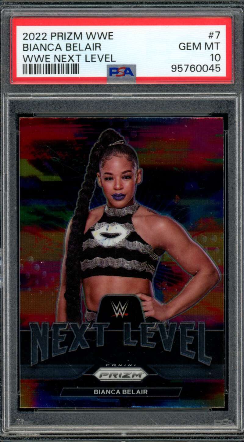 Bianca Belair Card 2022 Prizm WWE WWE Next Level (pop 2) #7 PSA 10 Image 1