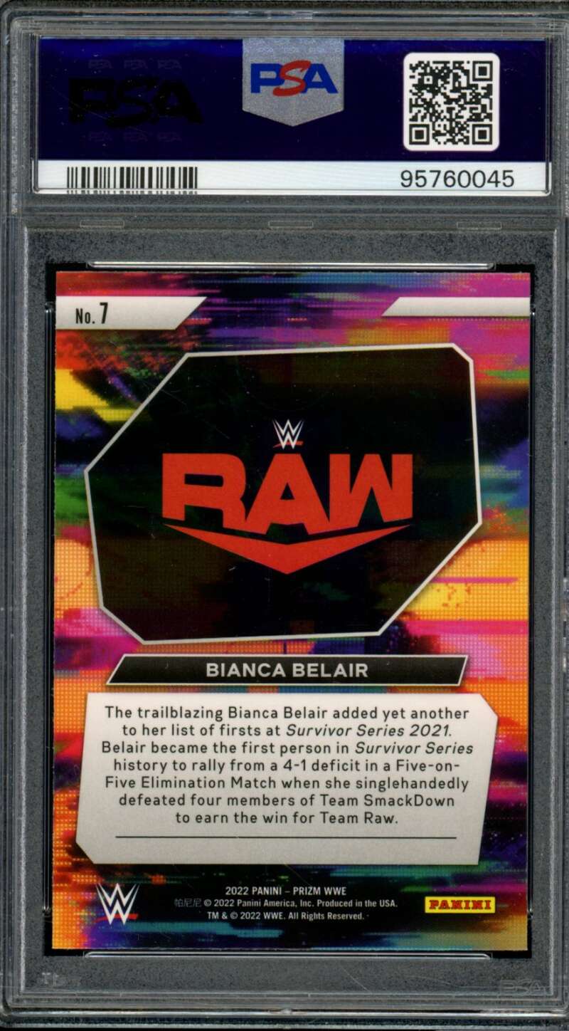 Bianca Belair Card 2022 Prizm WWE WWE Next Level (pop 2) #7 PSA 10 Image 2