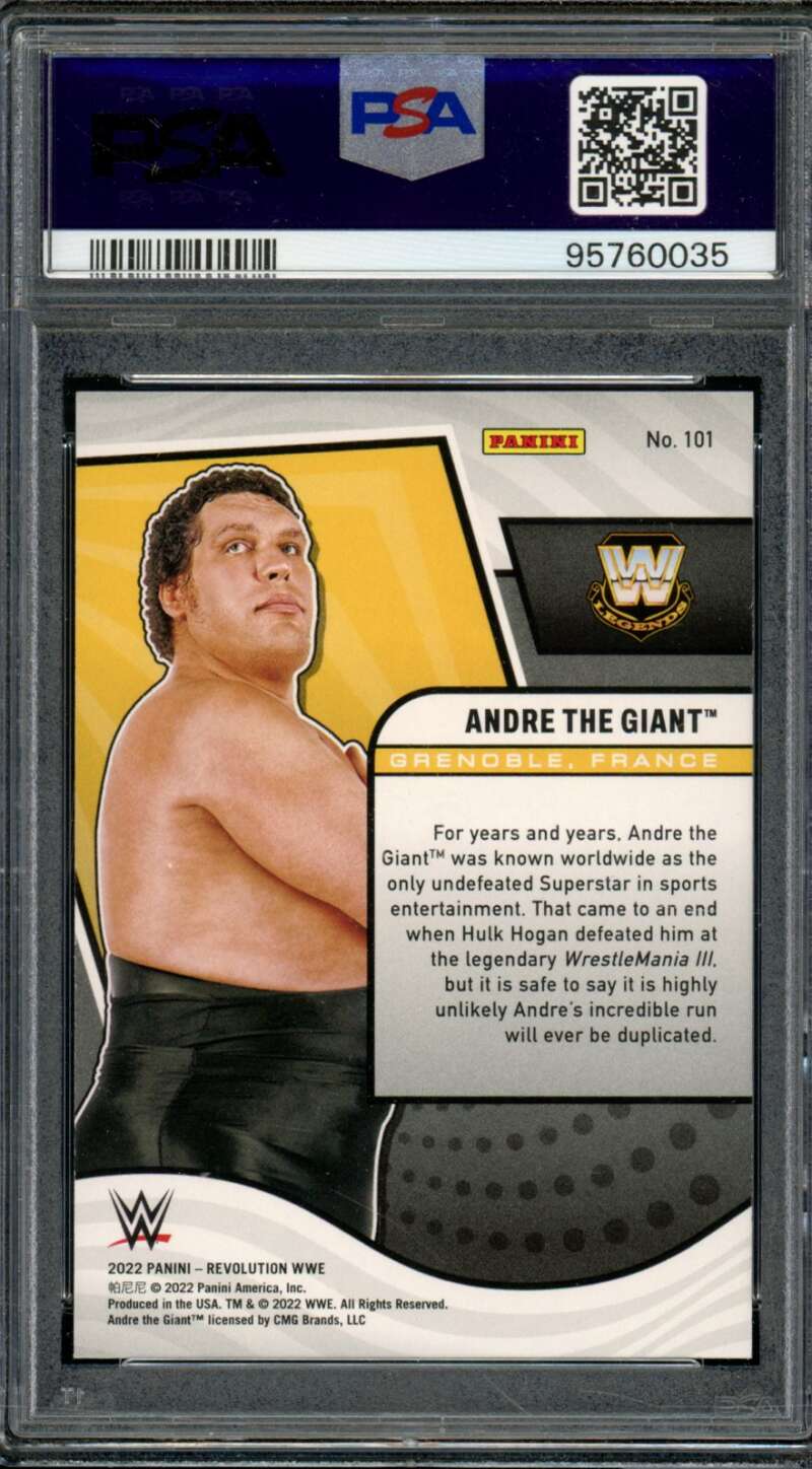 Andre The Giant Card 2022 Revolution WWE (pop 1) #101 PSA 10 Image 2