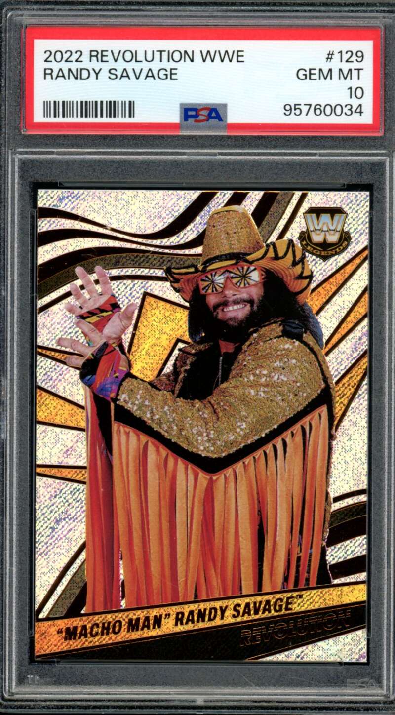 Randy Savage Card 2022 Revolution WWE (pop 2) #129 PSA 10 Image 1