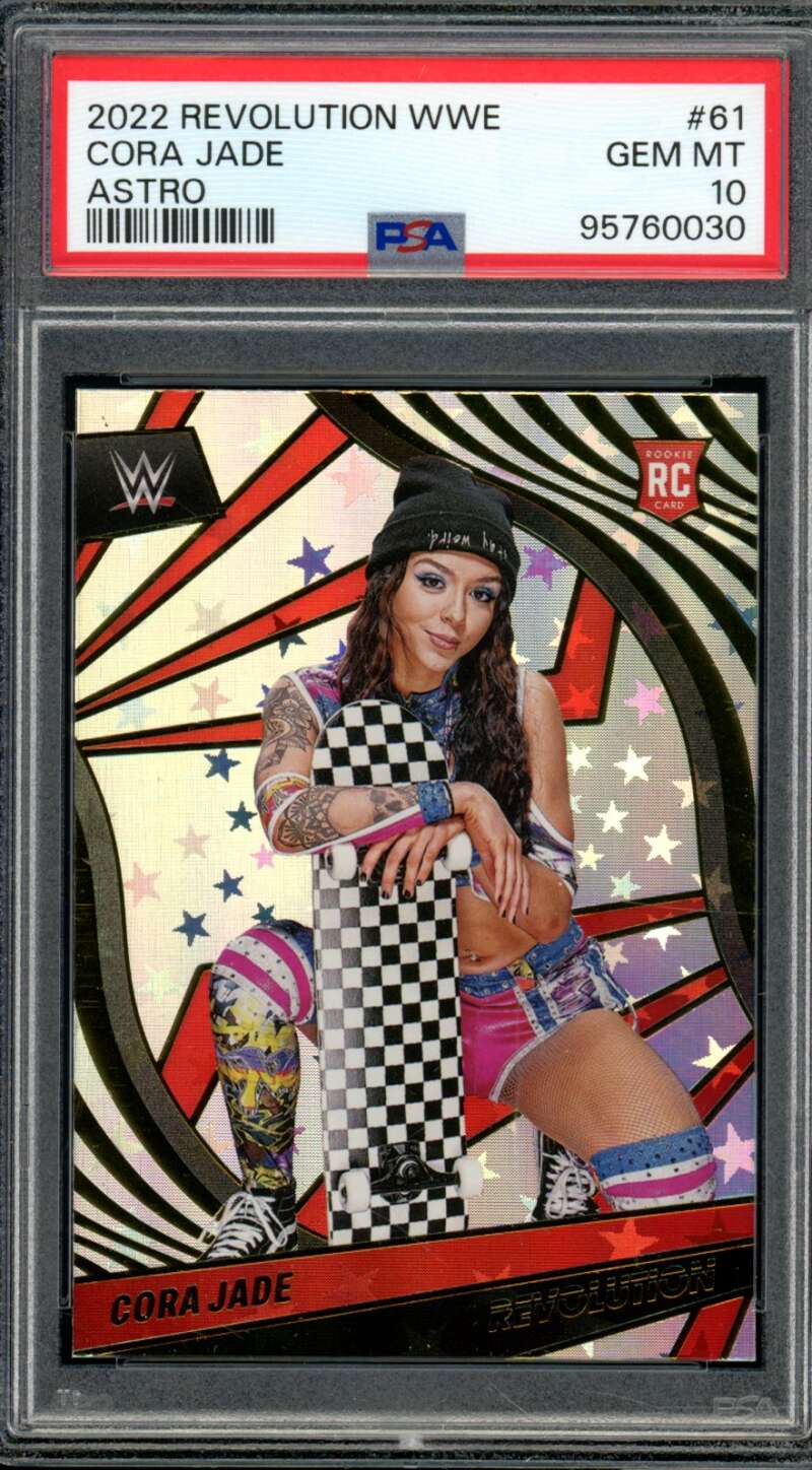 Cora Jade Rookie Card 2022 Revolution WWE Astro (pop 2) #61 PSA 10 Image 1