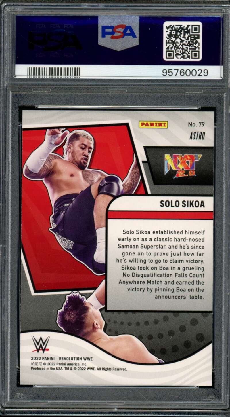 Solo Sikoa Rookie Card 2022 Revolution WWE Astro (pop 2) #79 PSA 9 Image 2