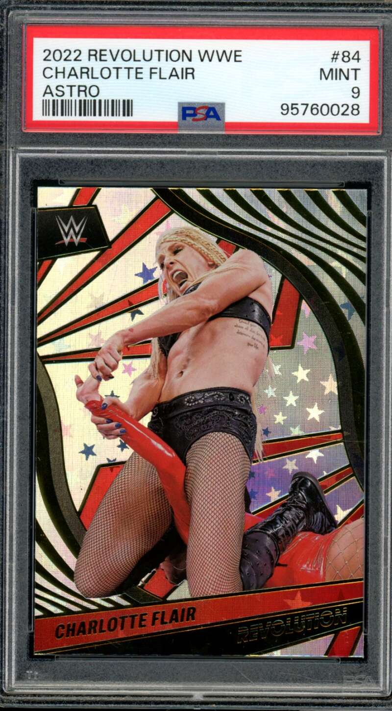 Charlotte Flair Card 2022 Revolution WWE Astro (pop 1) #84 PSA 9 Image 1