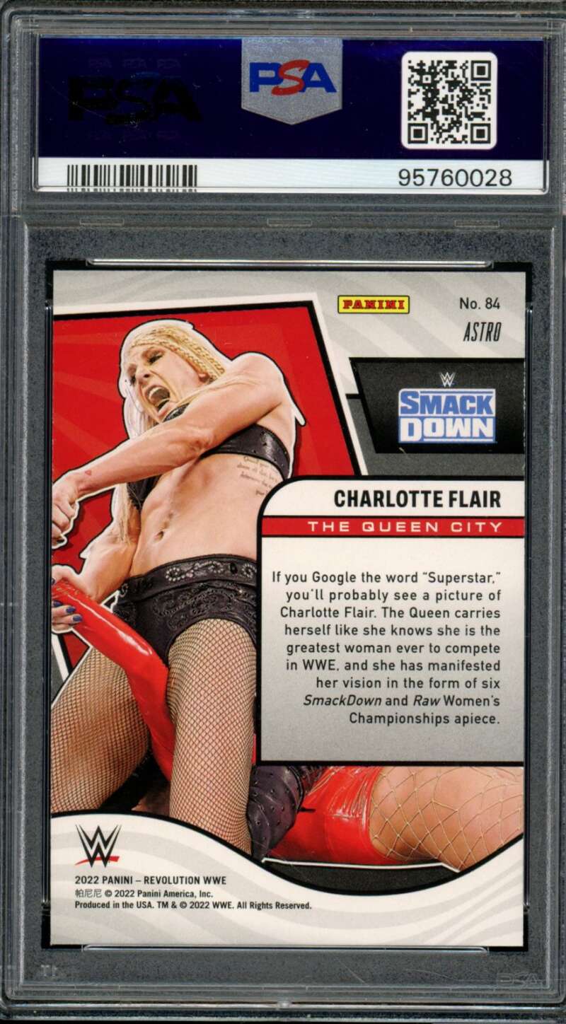 Charlotte Flair Card 2022 Revolution WWE Astro (pop 1) #84 PSA 9 Image 2