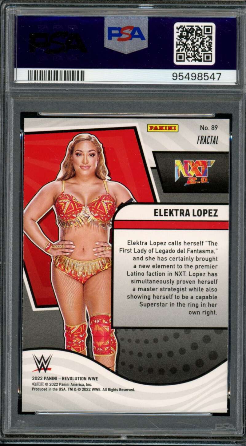 Elektra Lopez Rookie Card 2022 Revolution WWE Fractal (pop 1) #89 PSA 9 Image 2