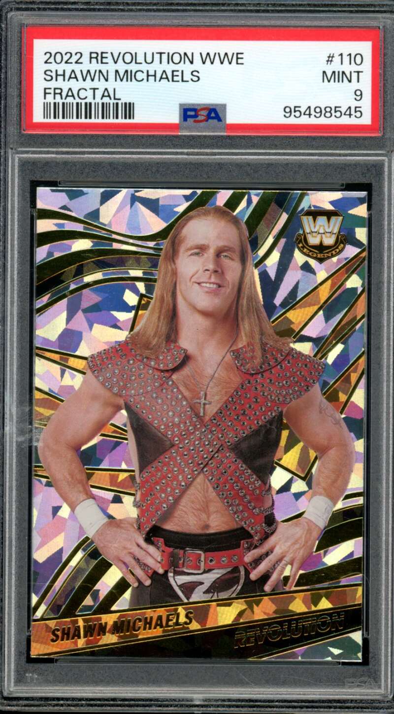 Shawn Michaels Card 2022 Revolution WWE Fractal (pop 1) #110 PSA 9 Image 1