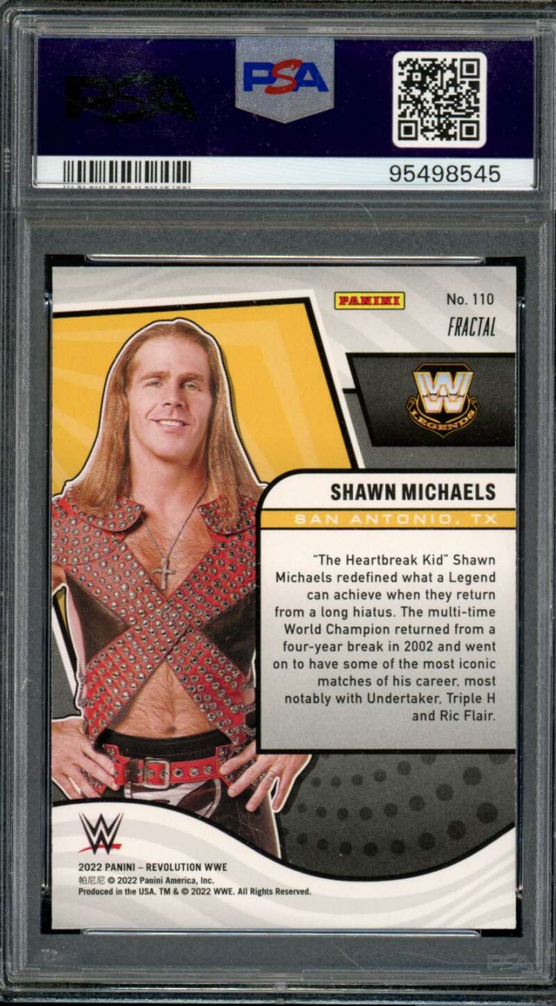 Shawn Michaels Card 2022 Revolution WWE Fractal (pop 1) #110 PSA 9 Image 2