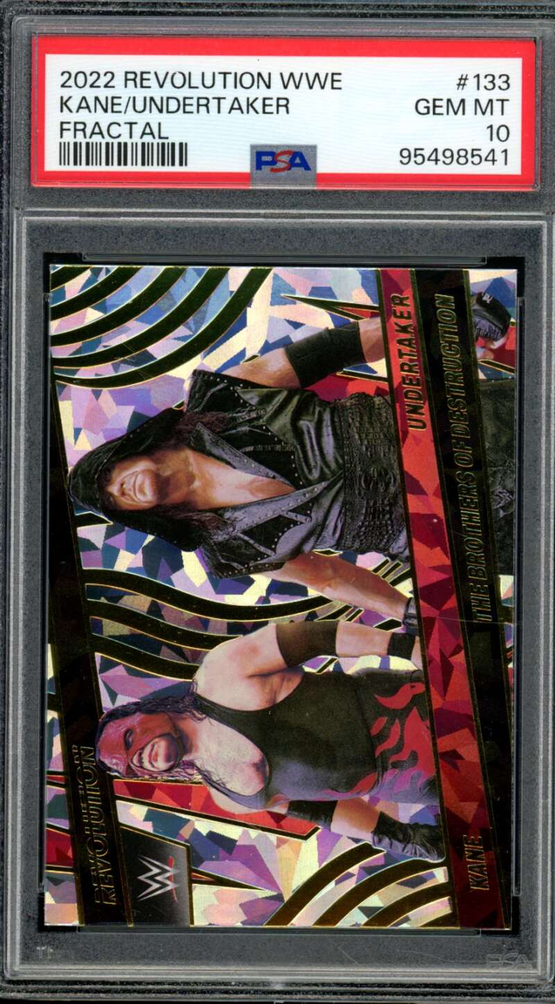 Kane/Undertaker Card 2022 Revolution WWE Fractal (pop 1) #133 PSA 10 Image 1