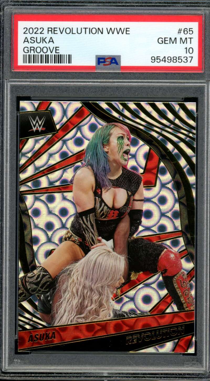 Asuka Card 2022 Panini Revolution WWE Groove (pop 1) #65 PSA 10 Image 1