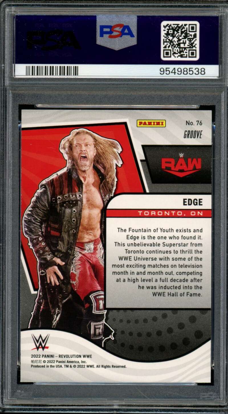 Edge Card 2022 WWE Revolution WWE Groove (pop 1) #76 PSA 10 Image 2