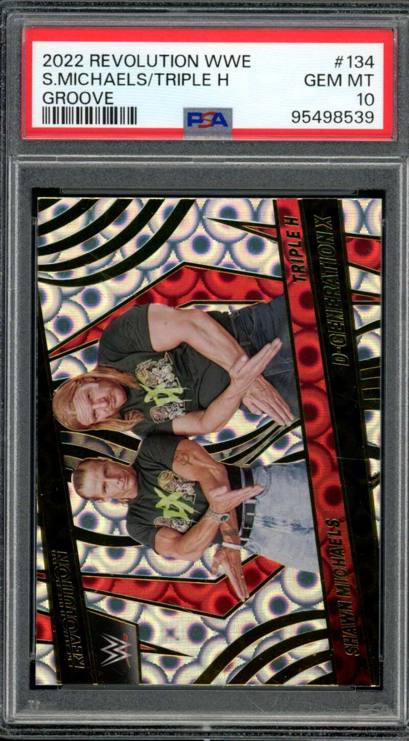 Shawn Michaels/Triple H Card 2022 Revolution WWE Groove (pop 1) #134 PSA 10 Image 1