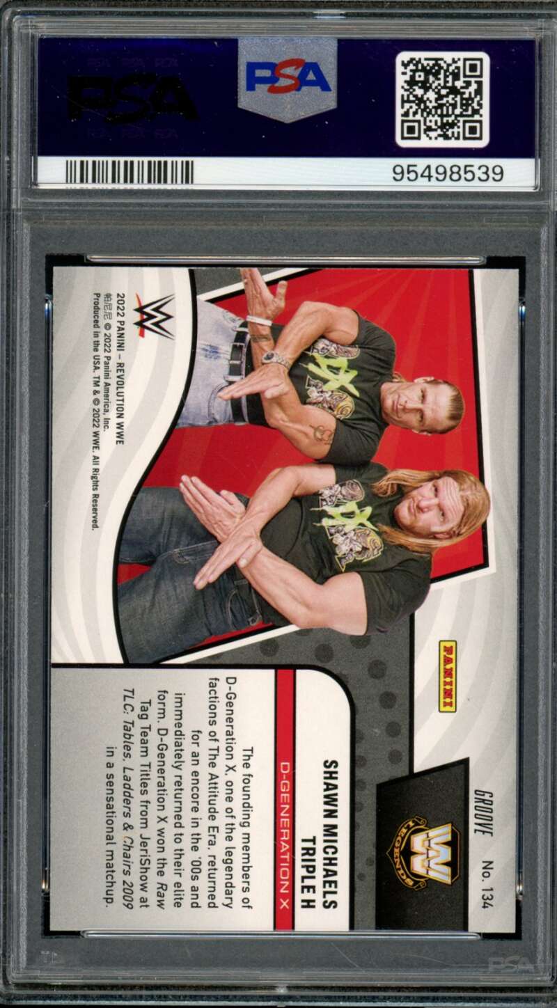 Shawn Michaels/Triple H Card 2022 Revolution WWE Groove (pop 1) #134 PSA 10 Image 2