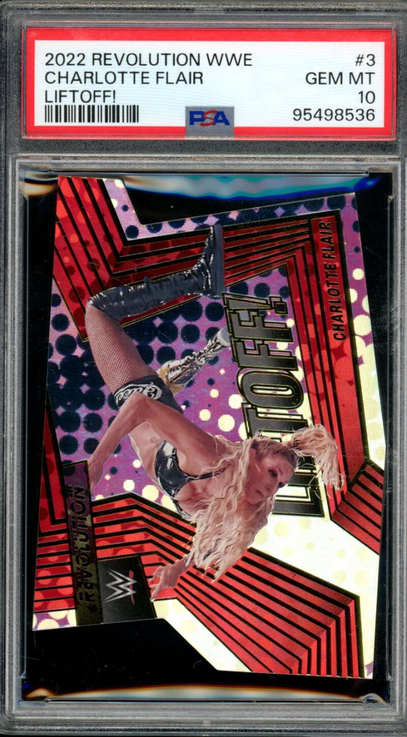 Charlotte Flair Card 2022 Revolution WWE Liftoff (pop 1) #3 PSA 10 Image 1